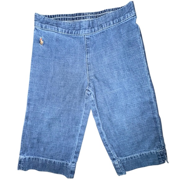 Vintage Ralph Lauren Kids Light Blue Denim Capris - Picture 1 of 9